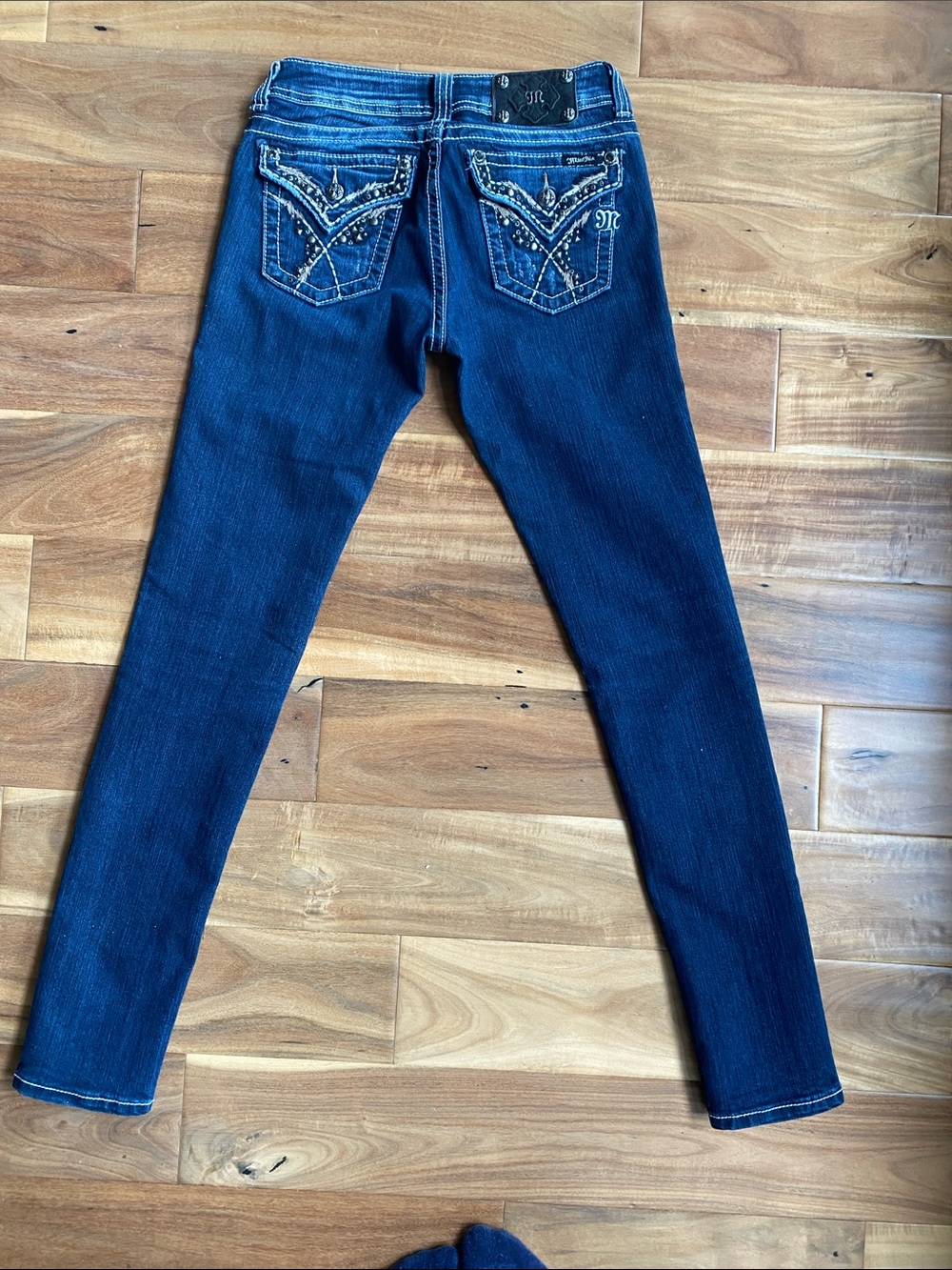 Miss Me Dark Blue Embellished Skinny Jeans